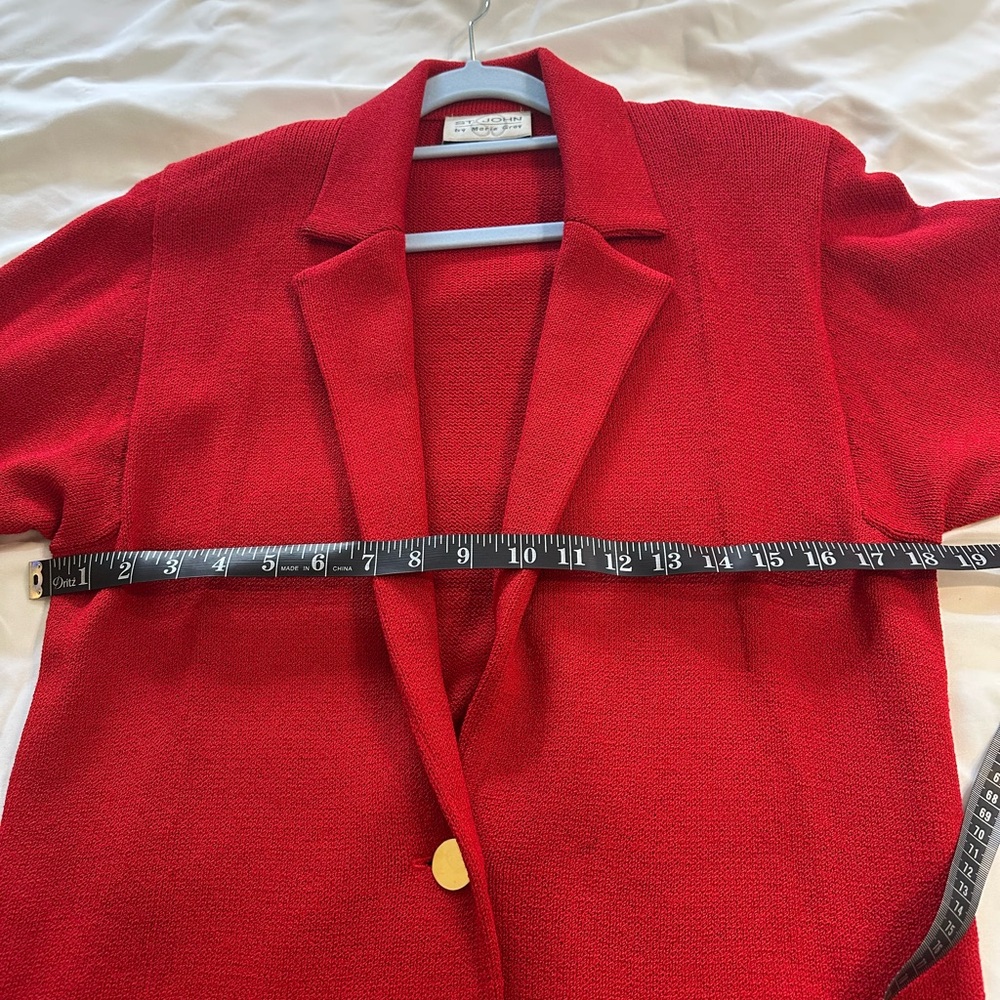 St. John Vibrant Red Blazer - Picture 9 of 11